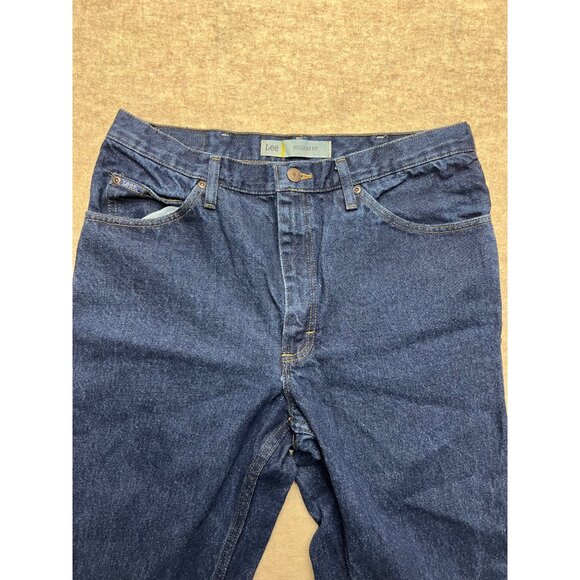 Lee Regular Fit Medium Wash Straight Leg Denim Jeans Men's 34 X 36 - Picture 2 of 10